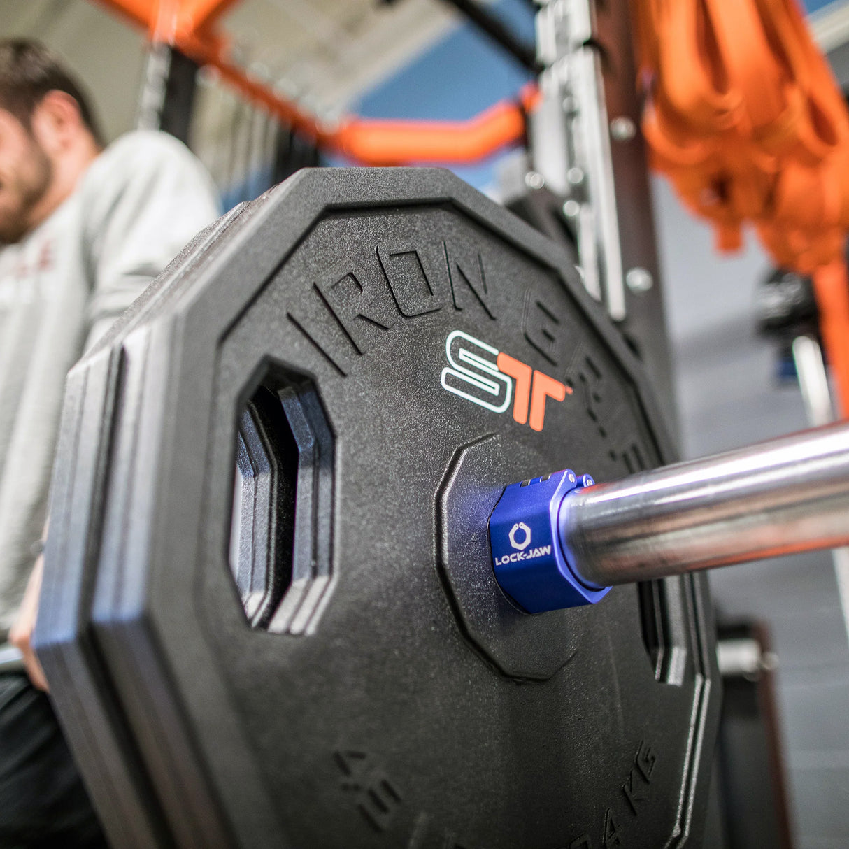 Lock-Jaw Metal Barbell Collars - Commercial Grade Barbell Clamps, Different Color Options including Red, Blue, and Gray, 1 Year Commercial Warranty, Fits Two Inch Barbell Diameter