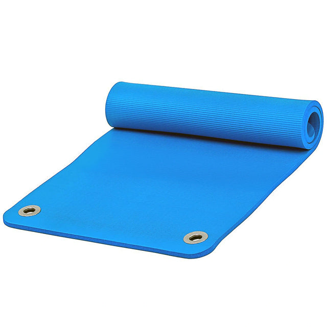 Large blue exercise mat with eyelets by CanDo