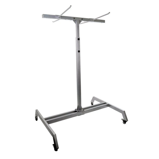 Mobile exercise mat storage rack with wheels