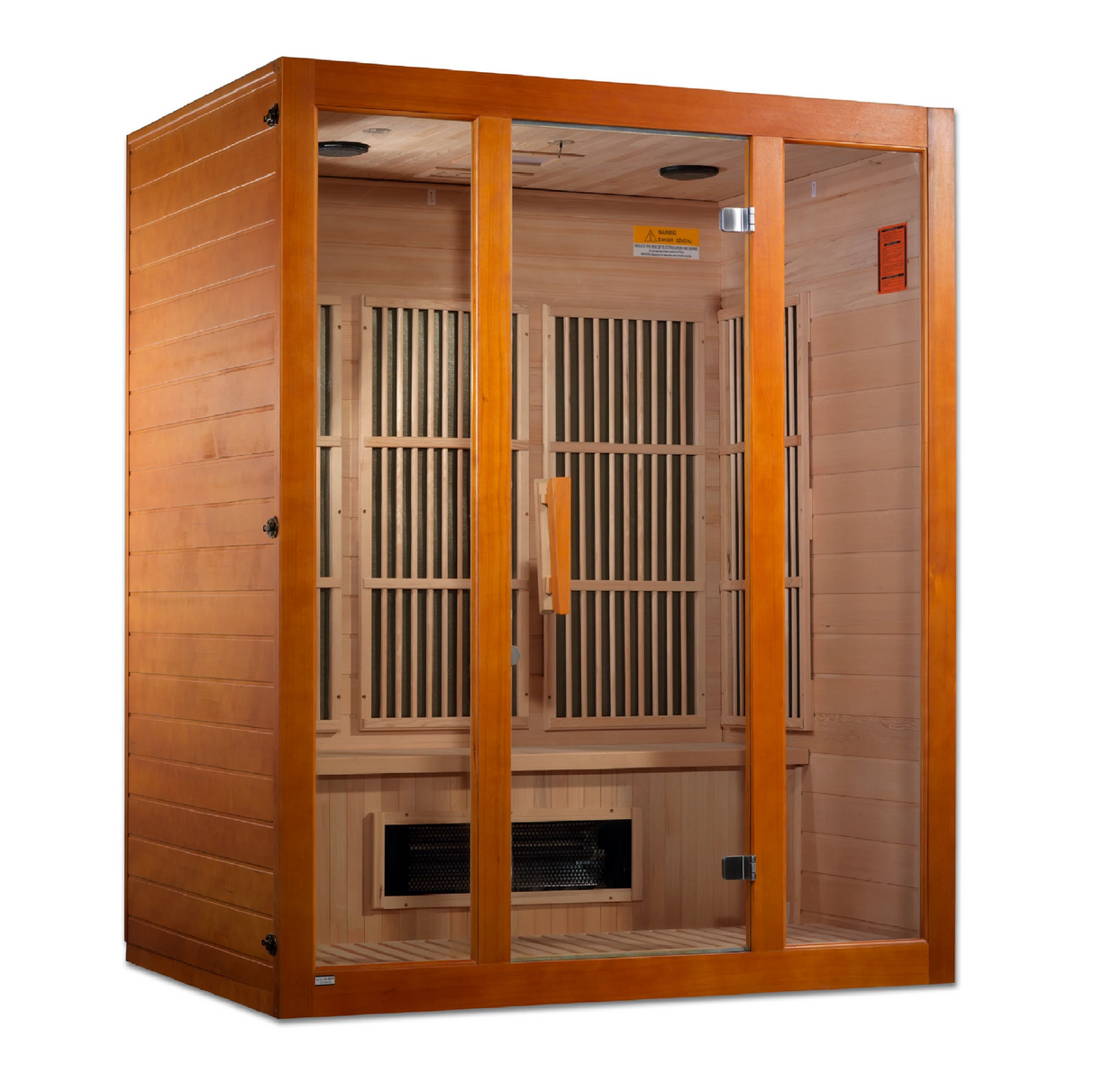 Maxxus Saunas FAR infrared Alpine model sauna constructed from Canadian hemlock wood with a three person capacity