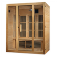 Maxxus Saunas FAR infrared Bellevue model sauna constructed from Canadian hemlock with a three person capacity