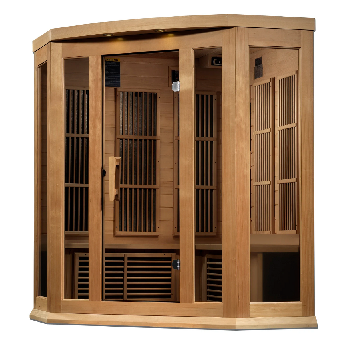 Light brown corner sauna