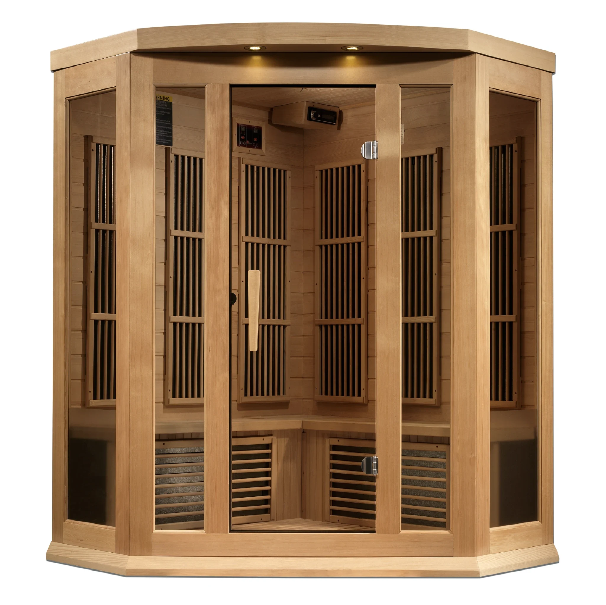 Light brown corner sauna
