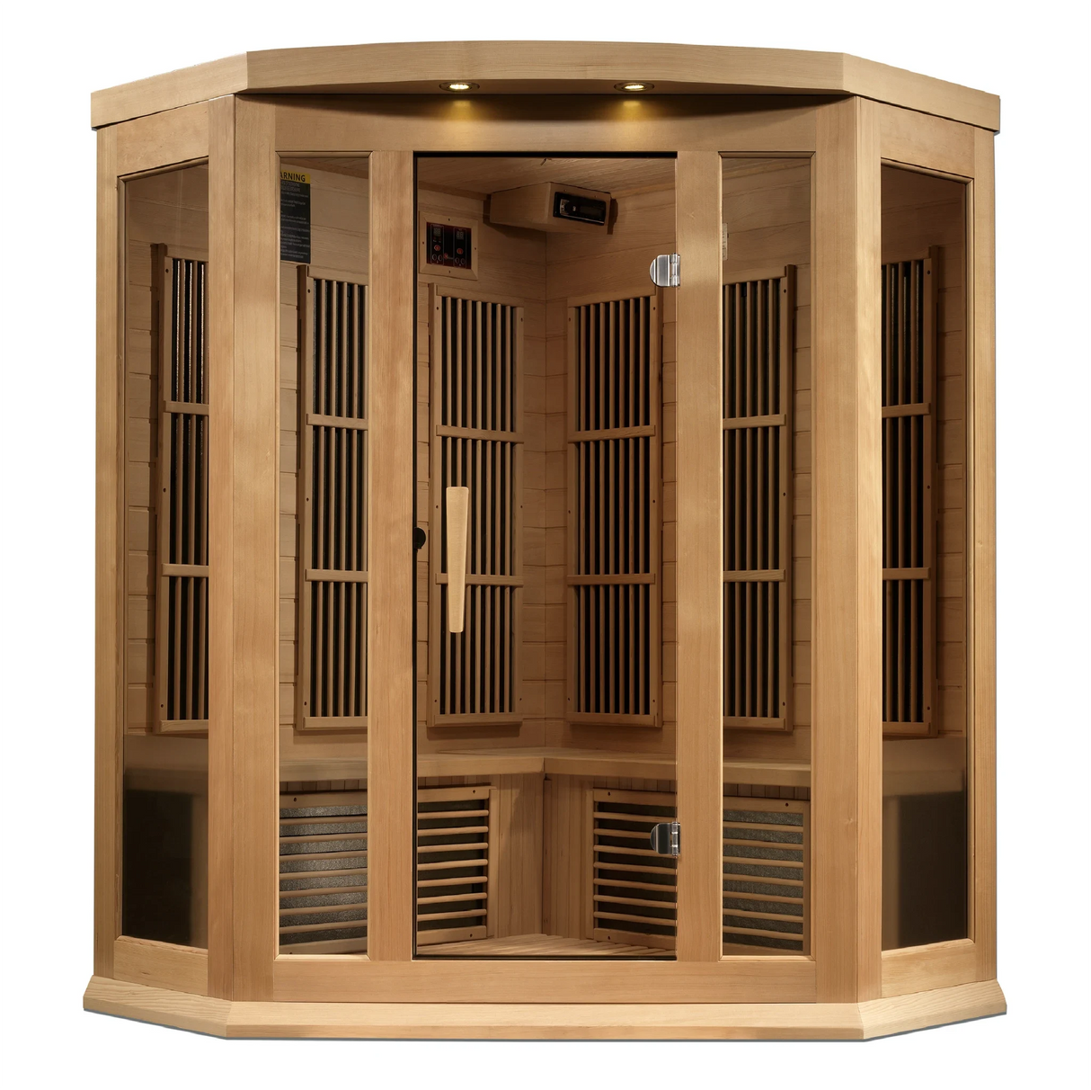 Light brown corner sauna