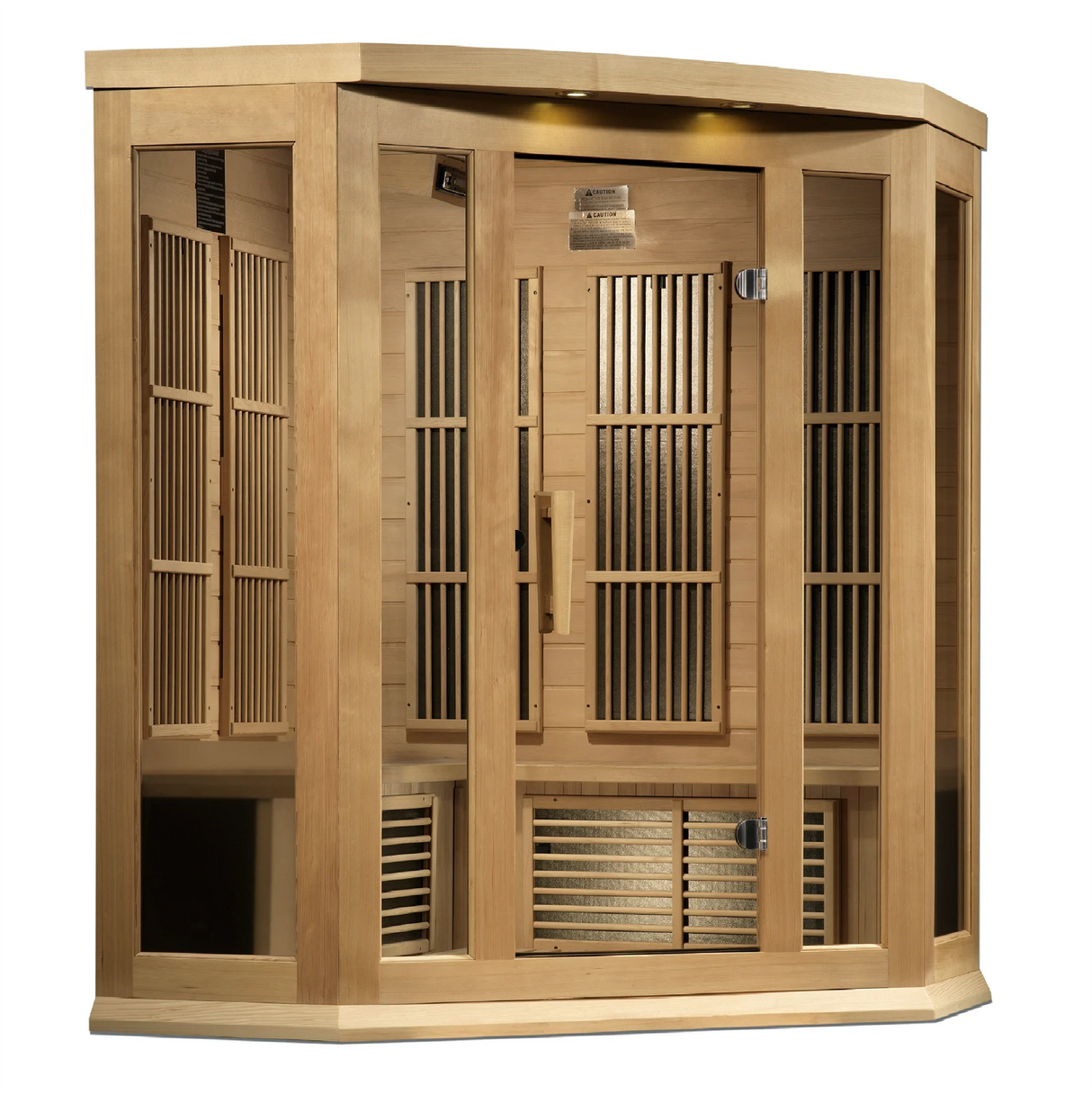 Light brown corner sauna