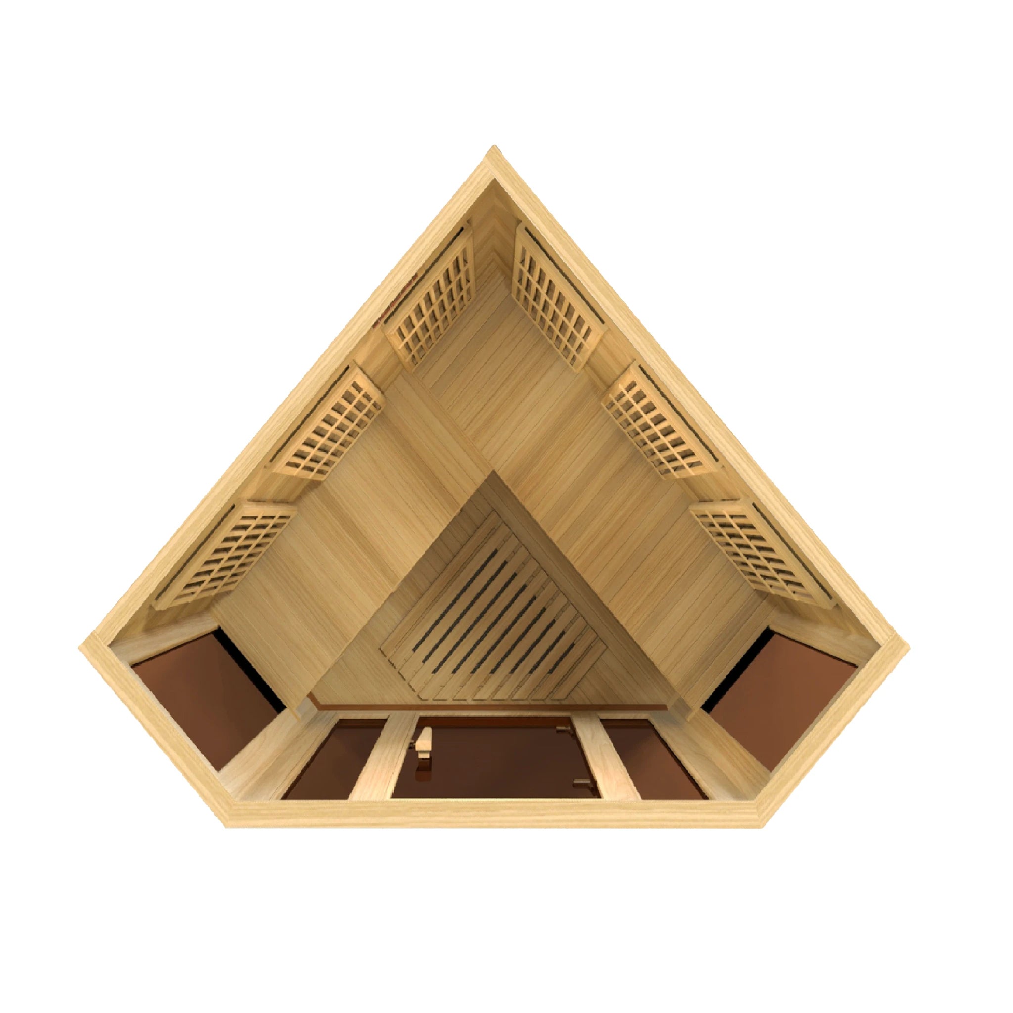 Light brown corner sauna