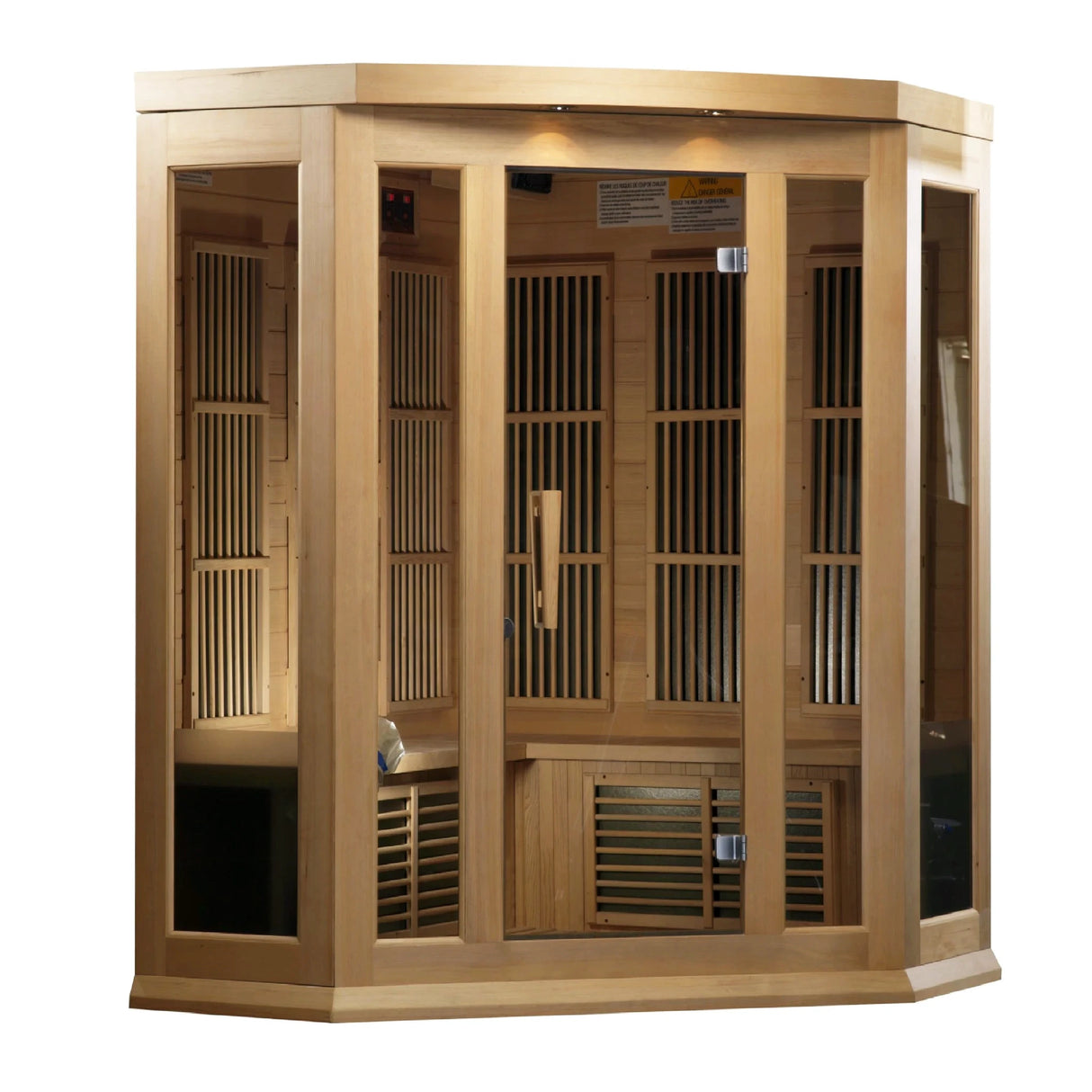 Light brown corner sauna