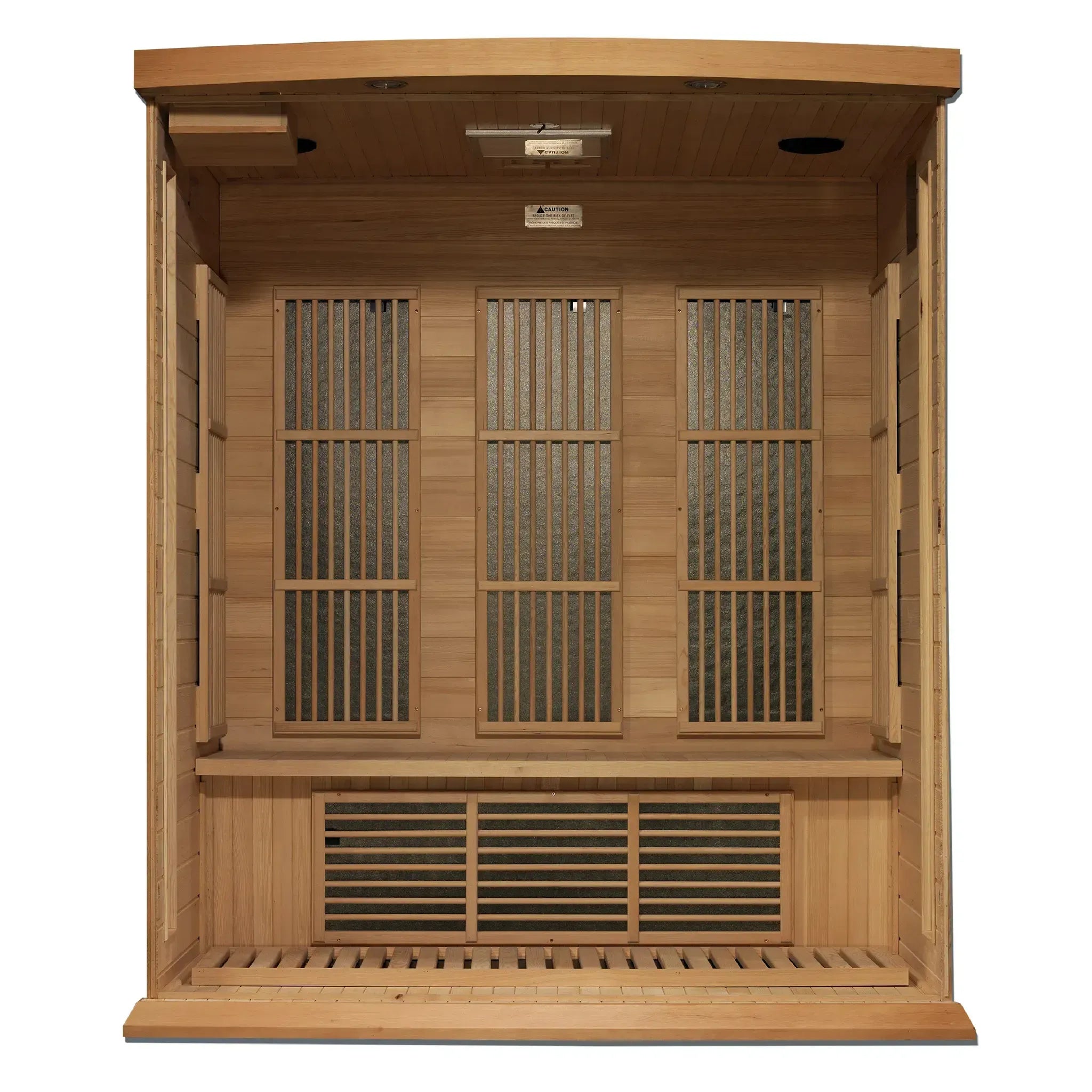 Maxxus Saunas FAR infrared Dundas model sauna constructed from Canadian hemlock with a three person capacity