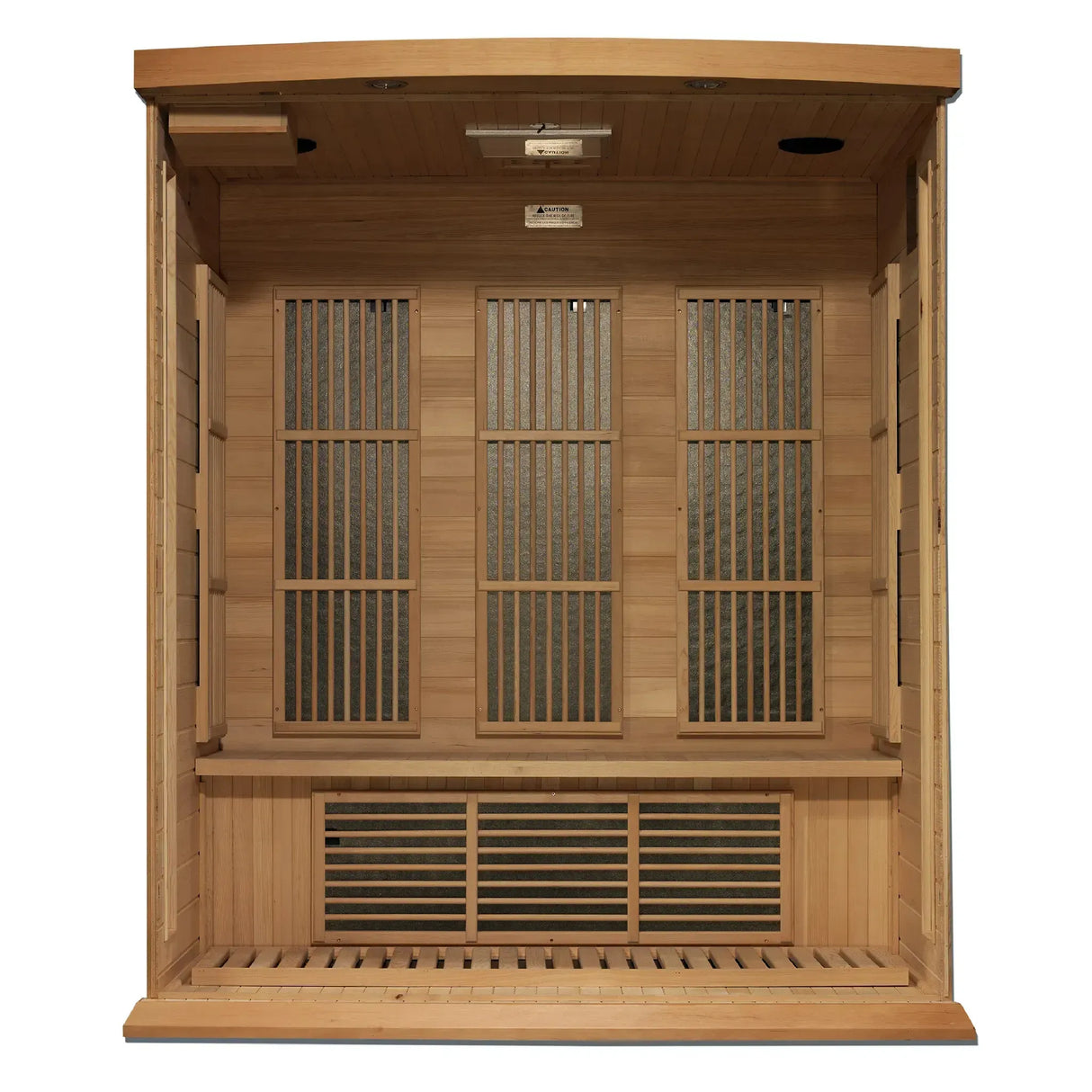 Maxxus Saunas FAR infrared Dundas model sauna constructed from Canadian hemlock with a three person capacity