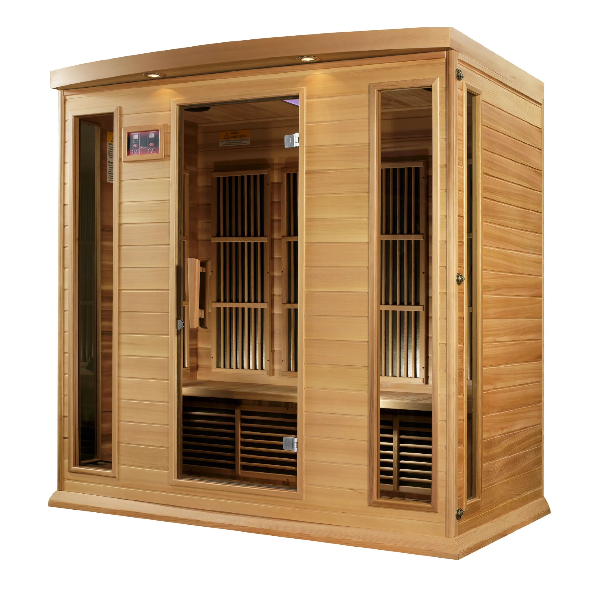 Maxxus Saunas FAR infrared Darlinghurst model sauna constructed from Canadian red cedar with a four person capacity