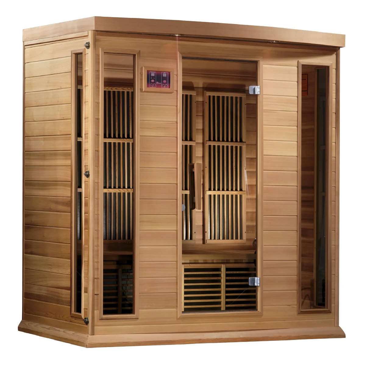 Maxxus Saunas FAR infrared Darlinghurst model sauna constructed from Canadian red cedar with a four person capacity