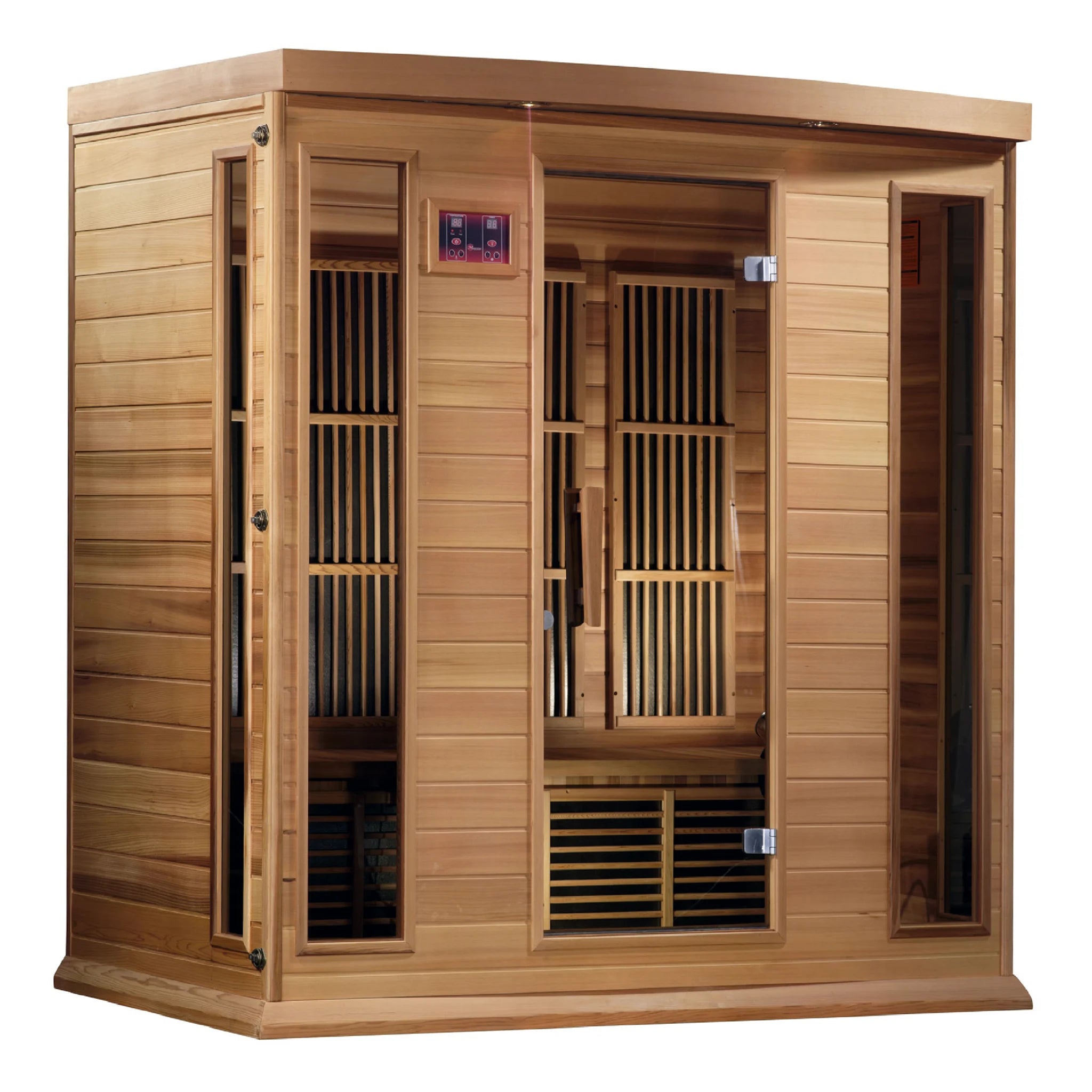 Maxxus Saunas FAR infrared Darlinghurst model sauna constructed from Canadian red cedar with a four person capacity