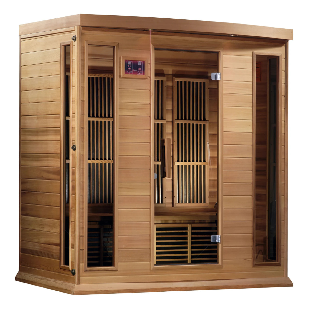 Maxxus Saunas FAR infrared Darlinghurst model sauna constructed from Canadian red cedar with a four person capacity