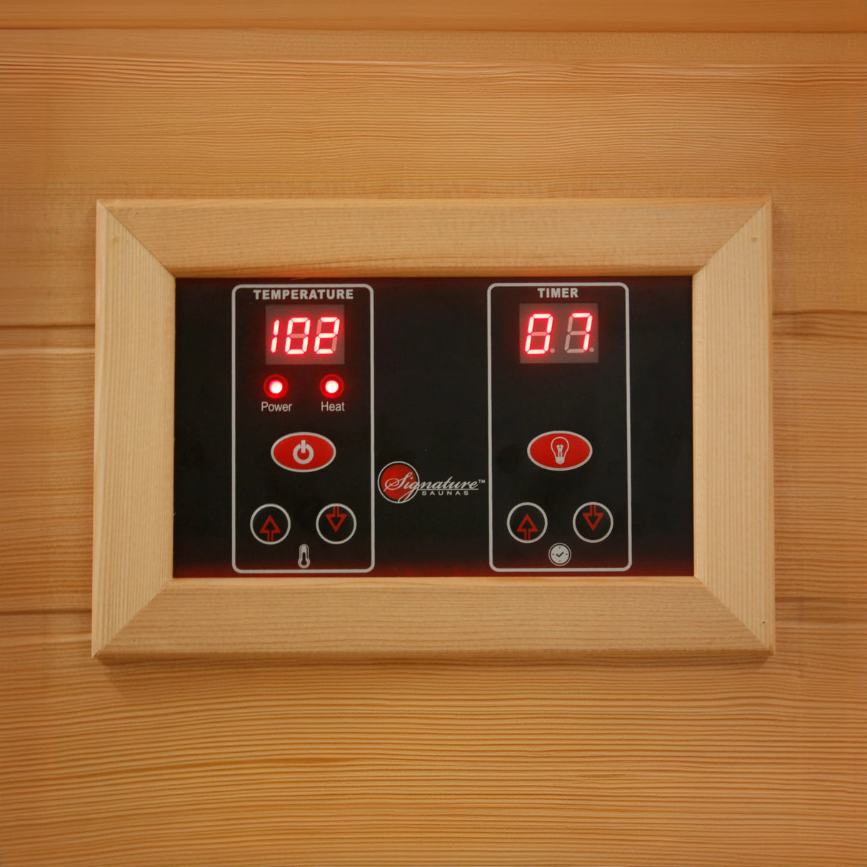LED display in sauna