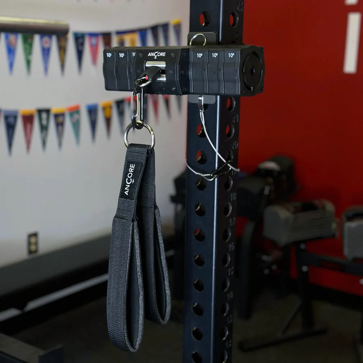 ANCORE adjustable portable cable column multi strap attachment