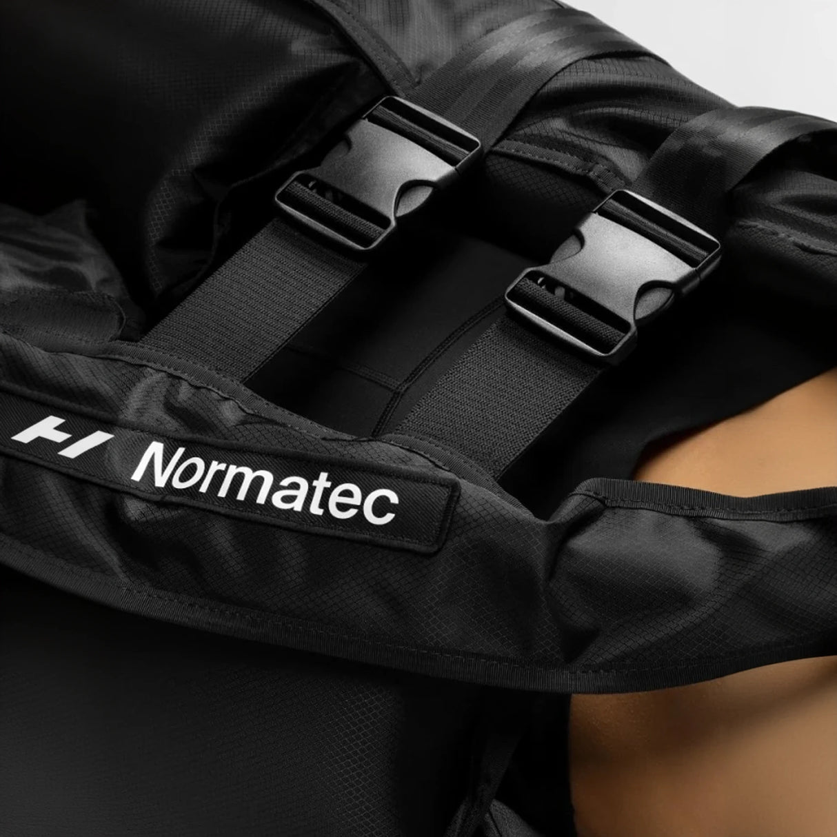 A closeup image of the buckles on a pair of Normatec hip shorts.
