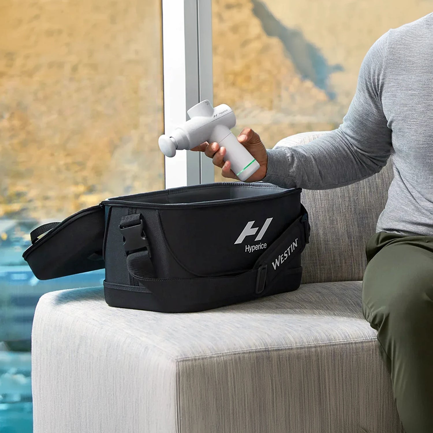 Black premium quality rectangular carry bag with strap