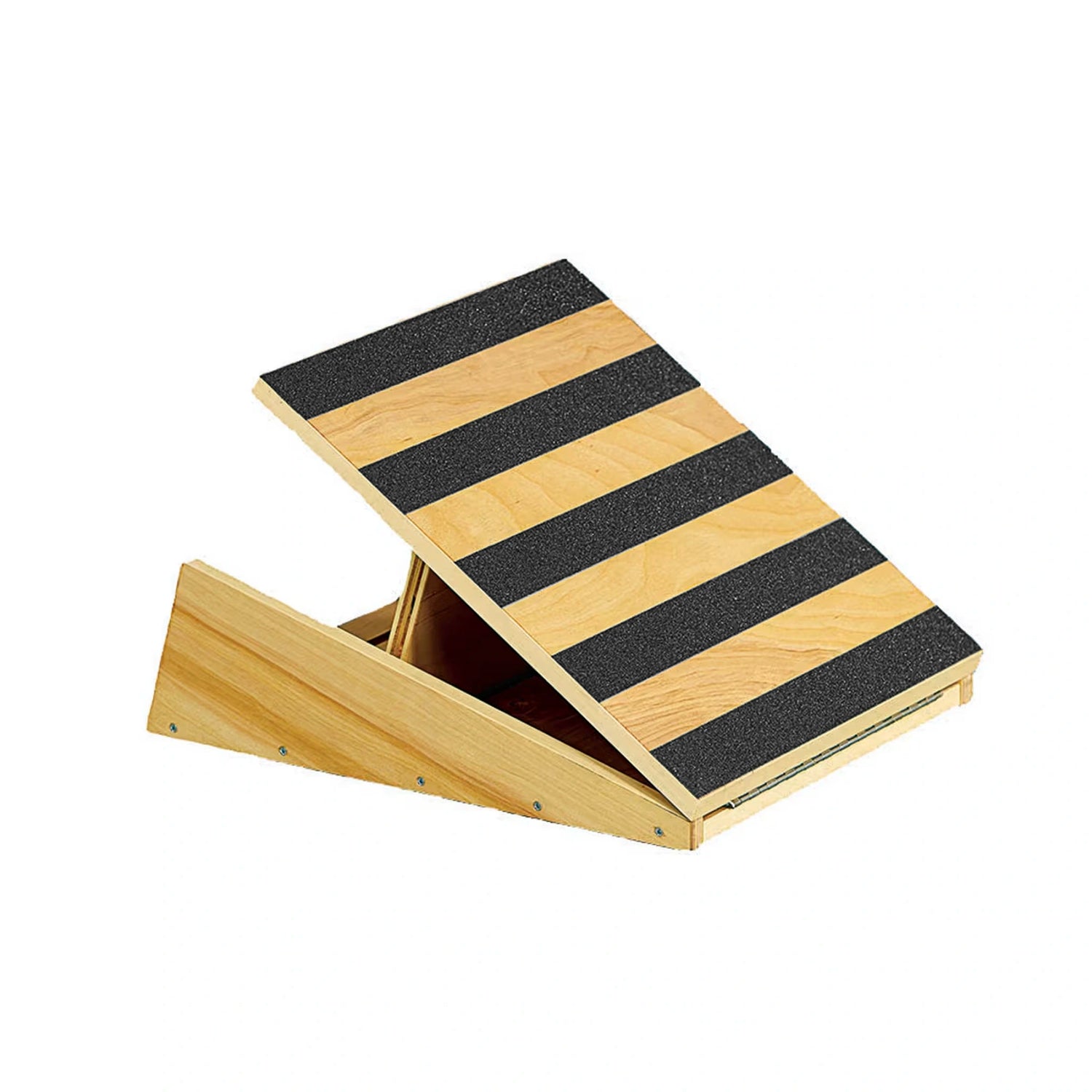 Wooden adjustable slant board with grip tape by Perform Better