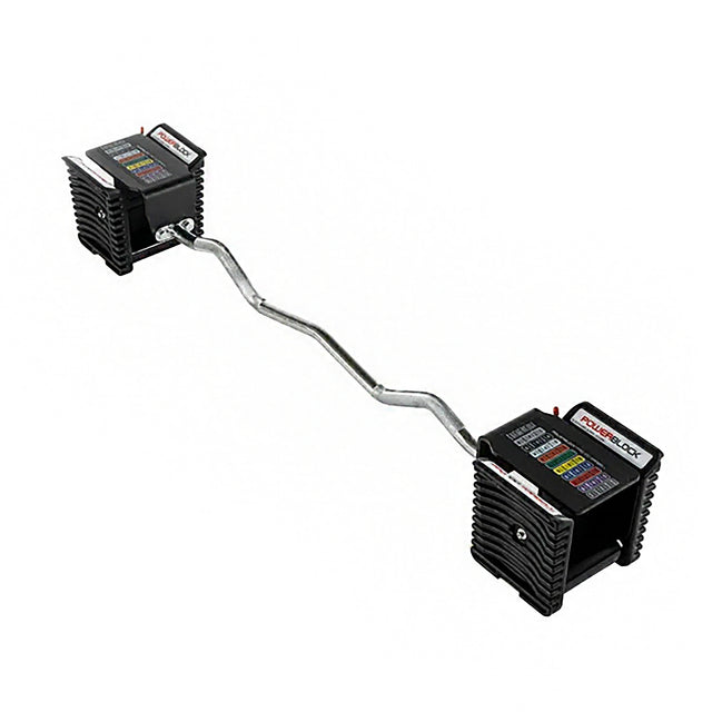 PowerBlock Residential Pro 100 lb. EXP Dumbbell Set EZ Curl Bar - Residential Grade Free Weight Accessory Barbell