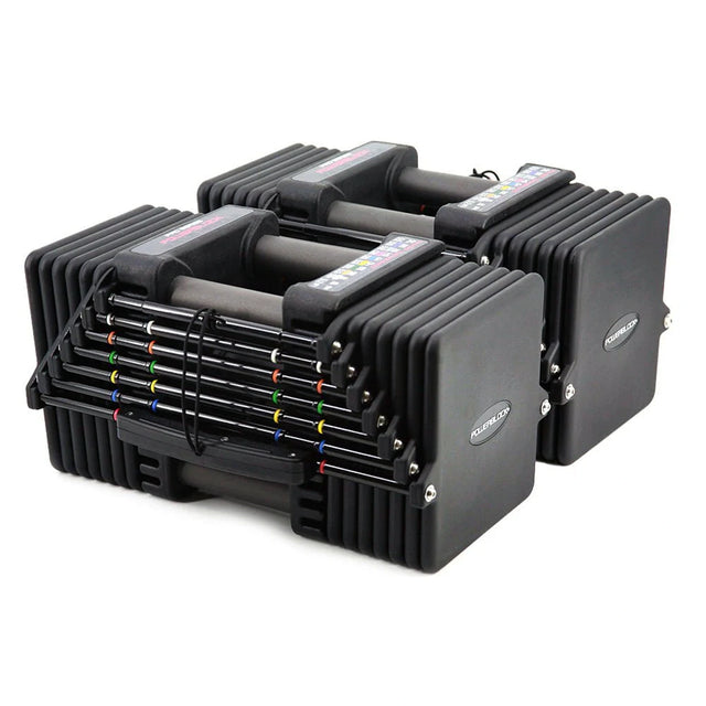 A pair of PowerBlock Commercial Pro 125 Dumbbells