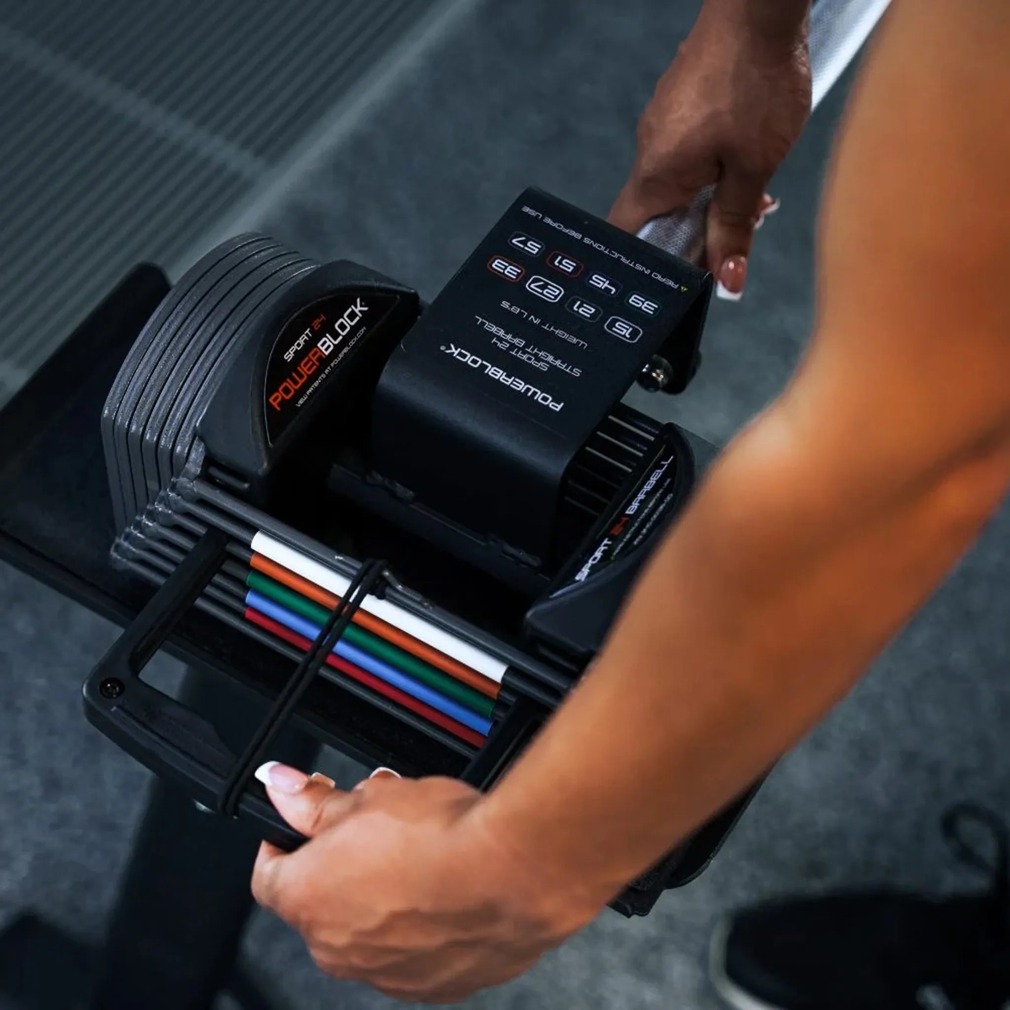 PowerBlock Residential Sport 24 lb. Dumbbell Set Straight Bar - Residential Grade Free Weight Accessory Barbell