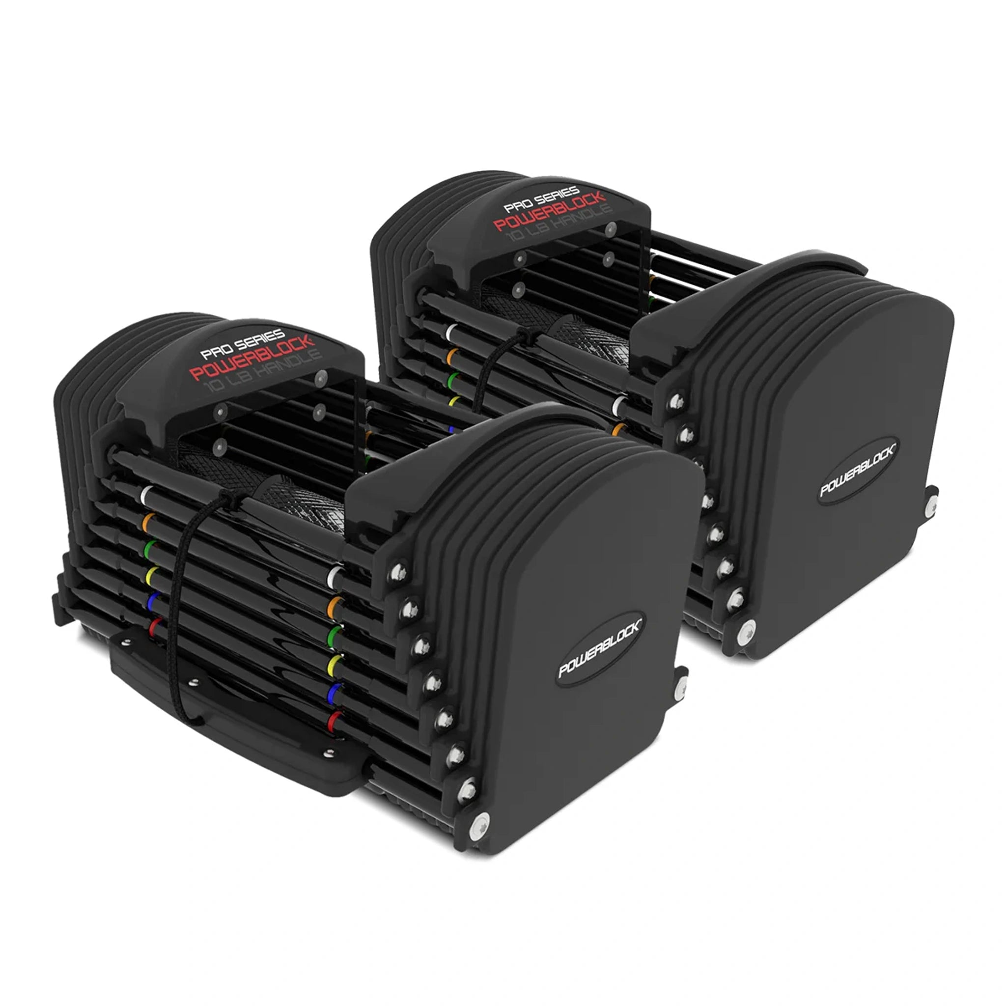 A pair of PowerBlock Commercial Pro 50 Dumbbells