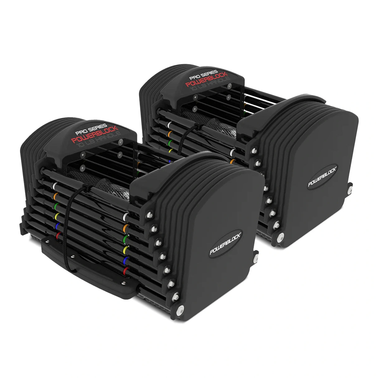 A pair of PowerBlock Commercial Pro 50 Dumbbells