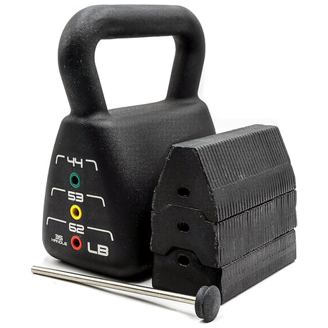 PowerBlock Commercial Heavy Adjustable Kettlebell - Commercial Four In One Kettlebell Weighing 35lb, 44lb, 53lb, and 62lb