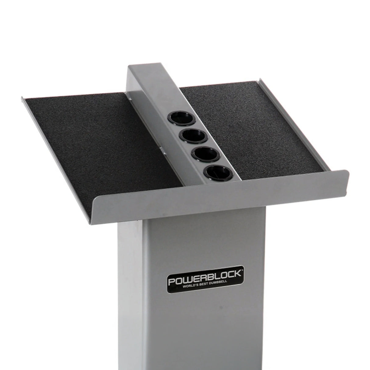 An empty PowerBlock Column Stand