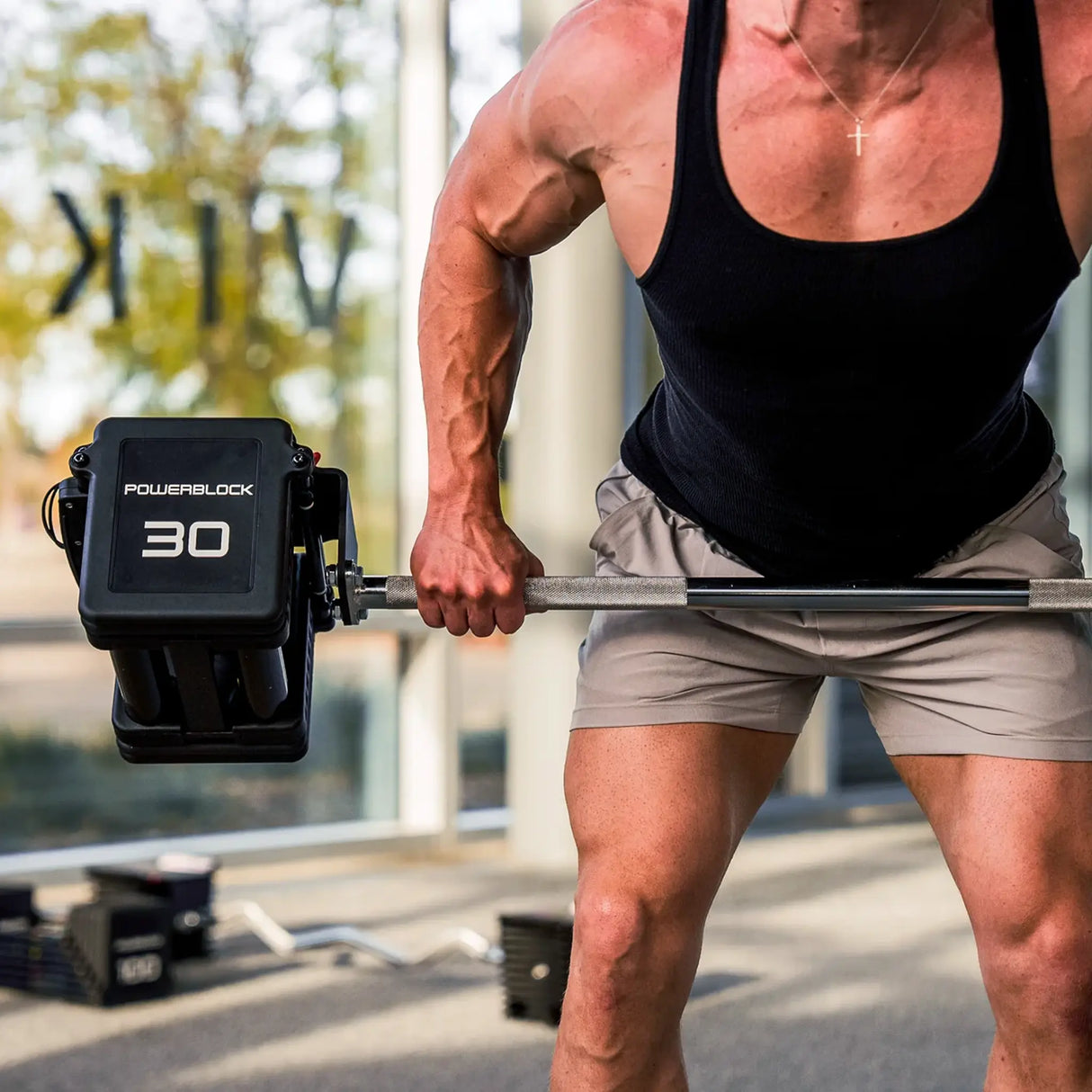 PowerBlock Residential Pro 100 lb. EXP Dumbbell Set Straight Bar - Residential Grade Free Weight Accessory Barbell