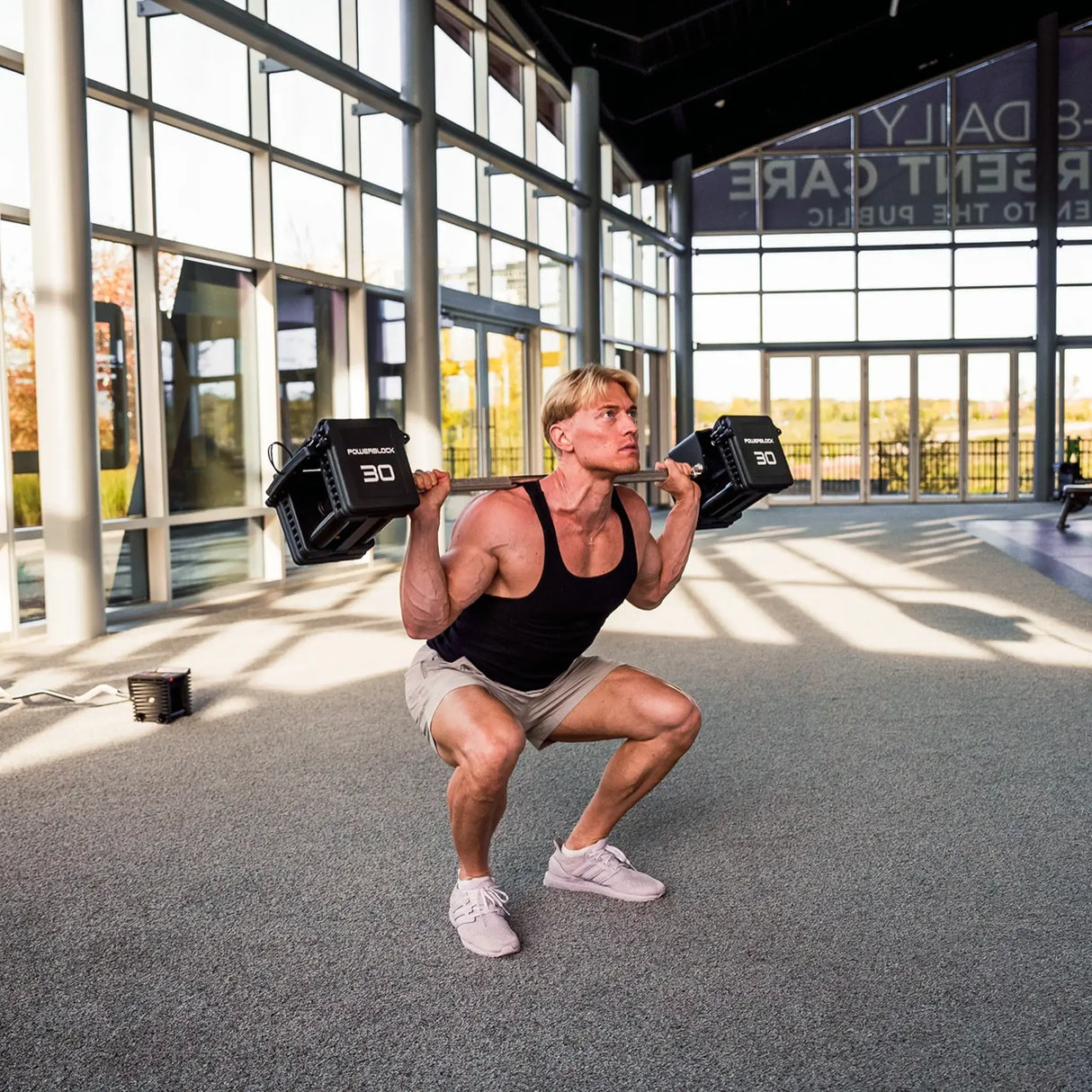 PowerBlock Residential Pro 100 lb. EXP Dumbbell Set Straight Bar - Residential Grade Free Weight Accessory Barbell