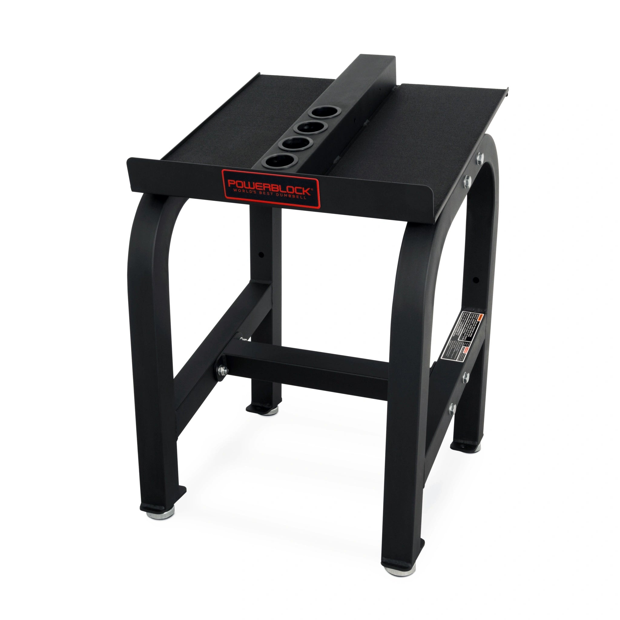 An empty PowerBlock Home Rack Stand