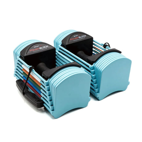 A blue pair of PowerBlock Sport 24 Dumbbells