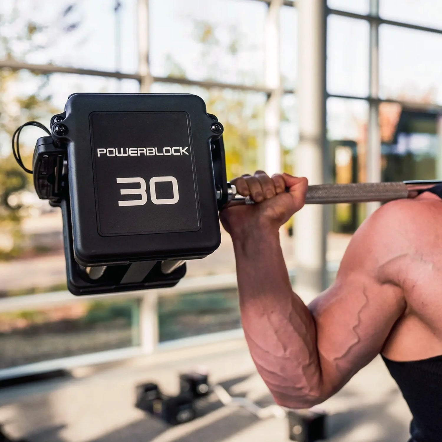 PowerBlock Residential Pro 100 lb. EXP Dumbbell Set Straight Bar - Residential Grade Free Weight Accessory Barbell