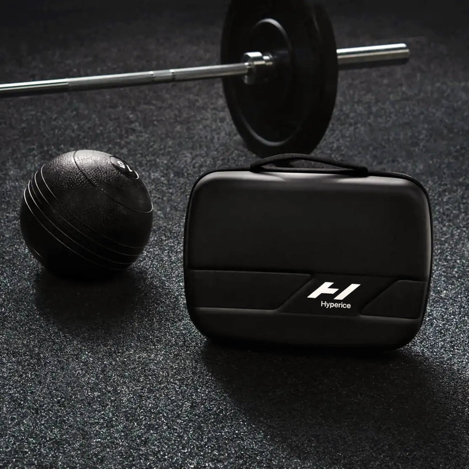 Percussion massage gun carry case by Hyperice used to hold a Hypervolt gun