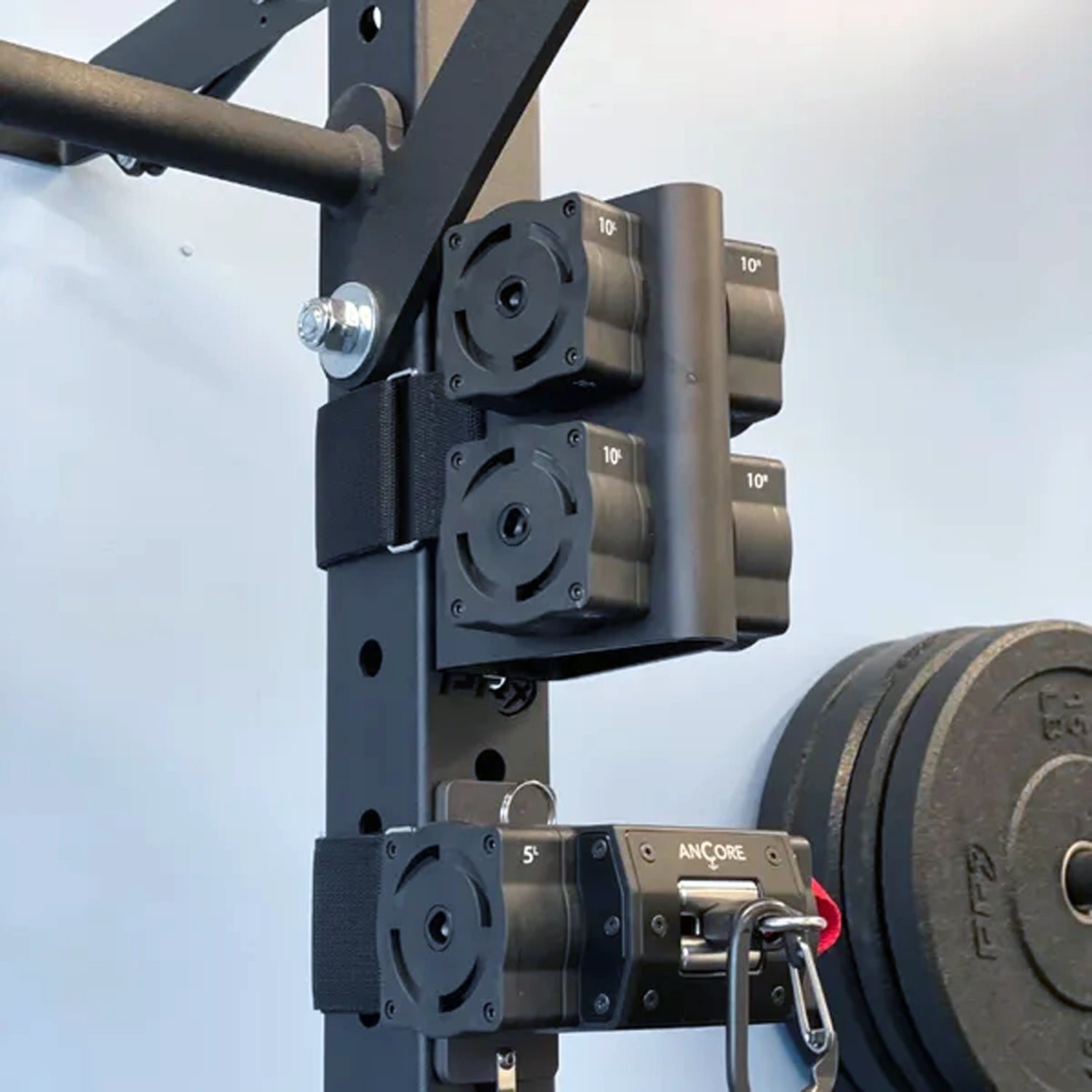 Rack-mounted ANCORE portable adjustable cable column weight storage