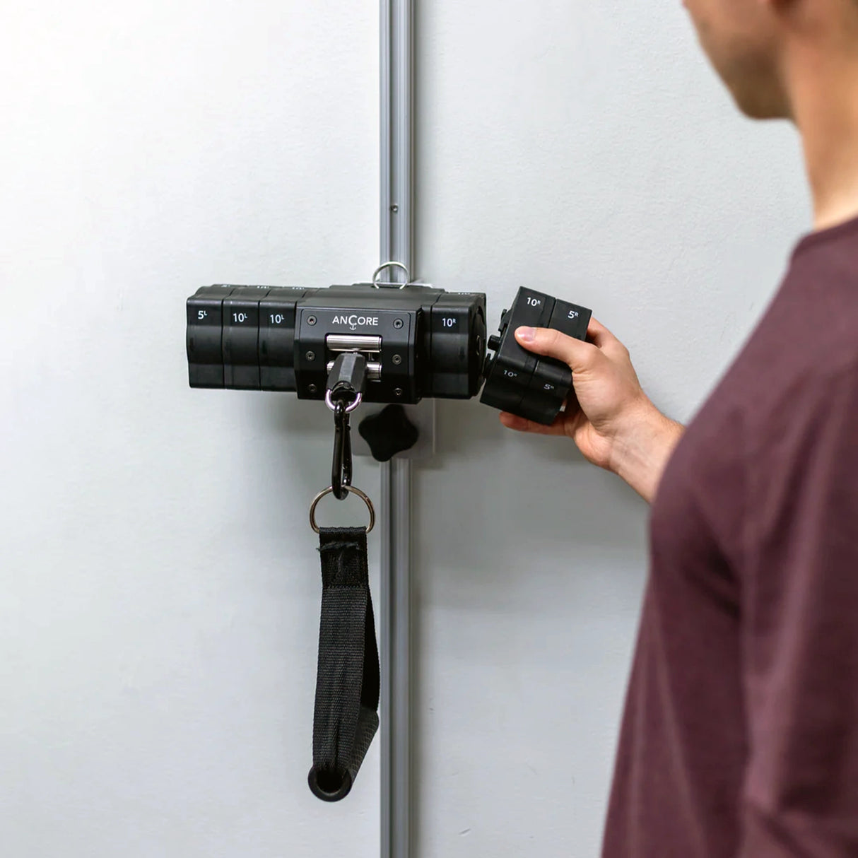 ANCORE portable adjustable cable column sliding rail track wall mount system