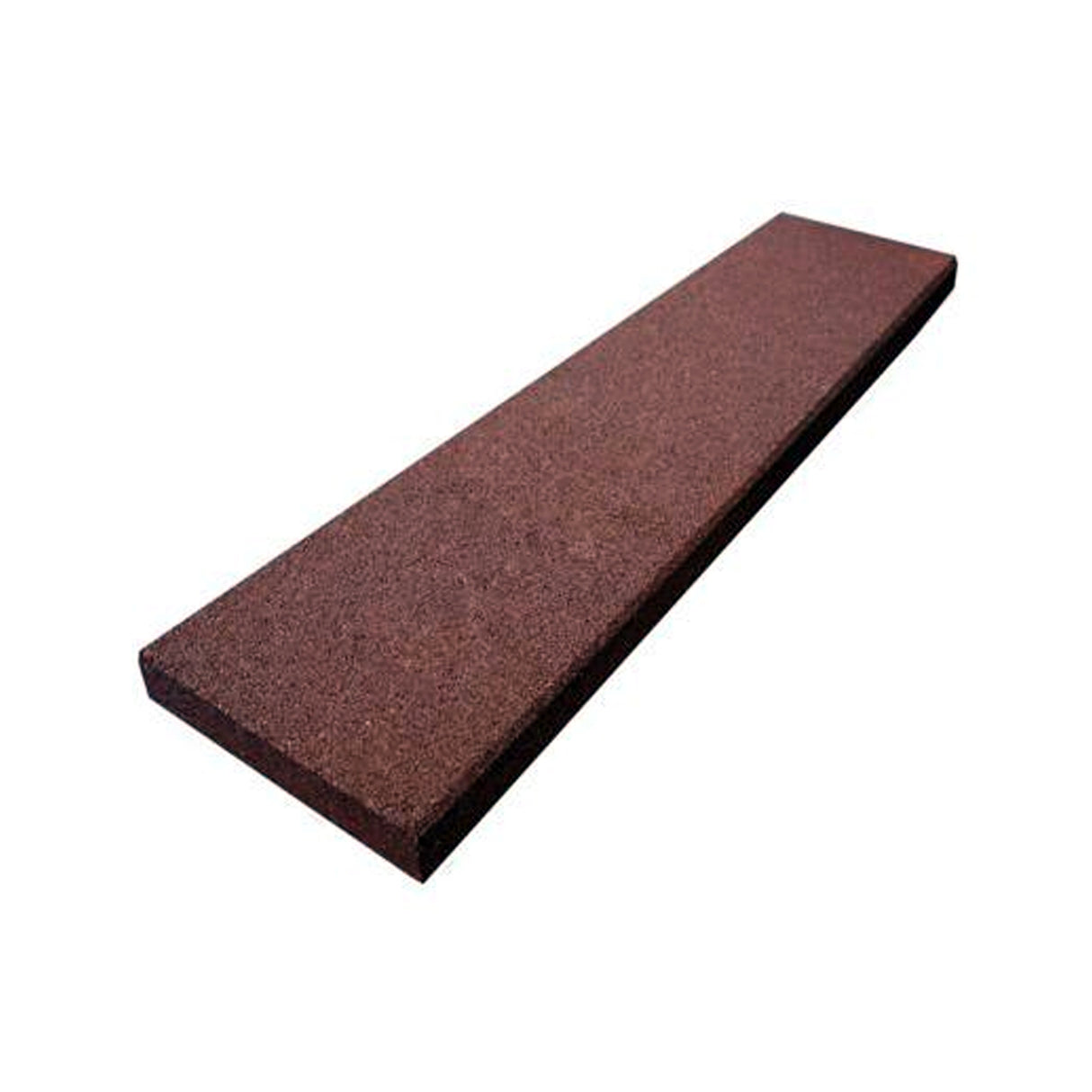A rectangular, flat, brown ECORE Rubber Paver Square Edge by ECORE Athletic is shown on a white background, viewed at an angle highlighting its length and thickness.
