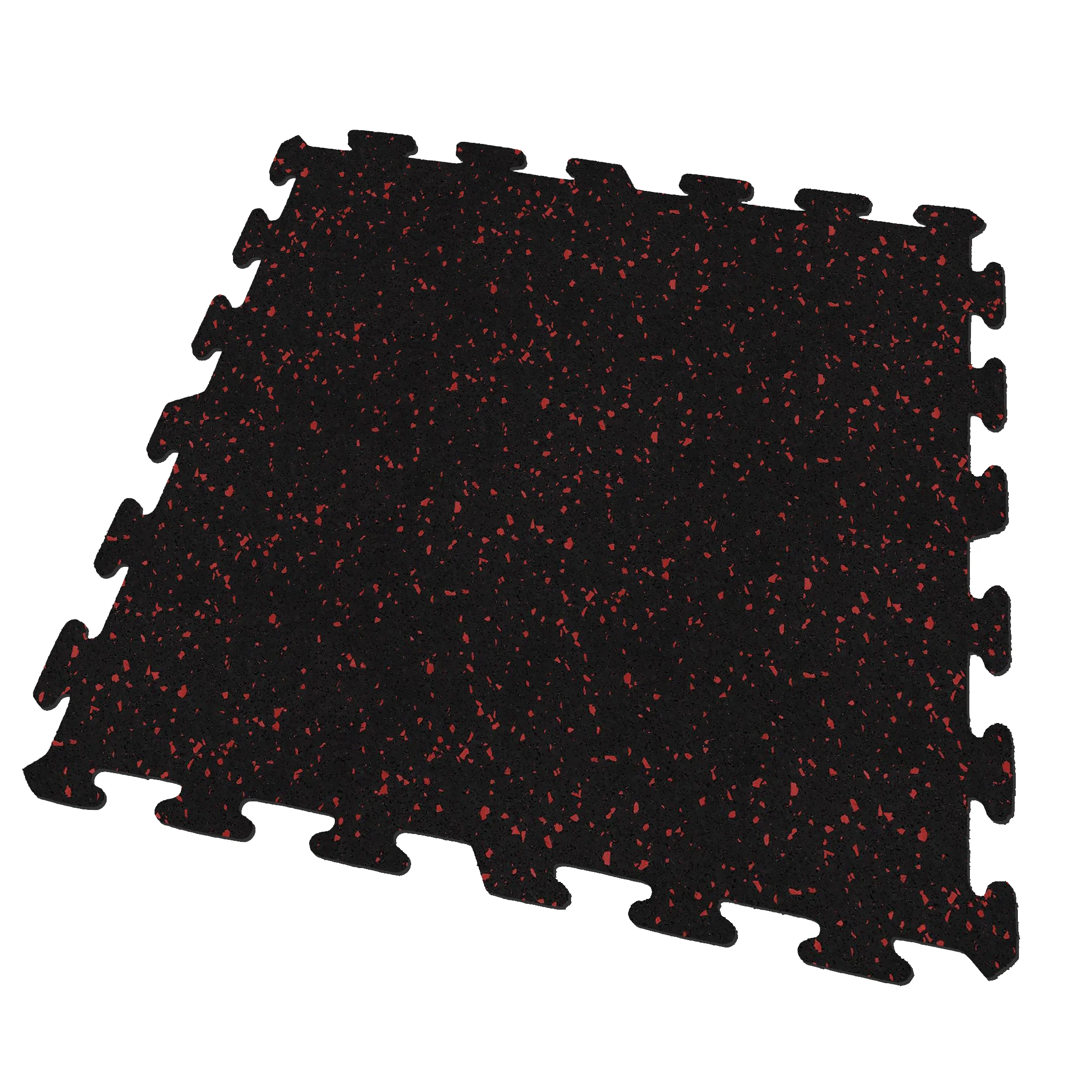 A black and red ecore athletic interlocking rubber gym flooring tile for homes