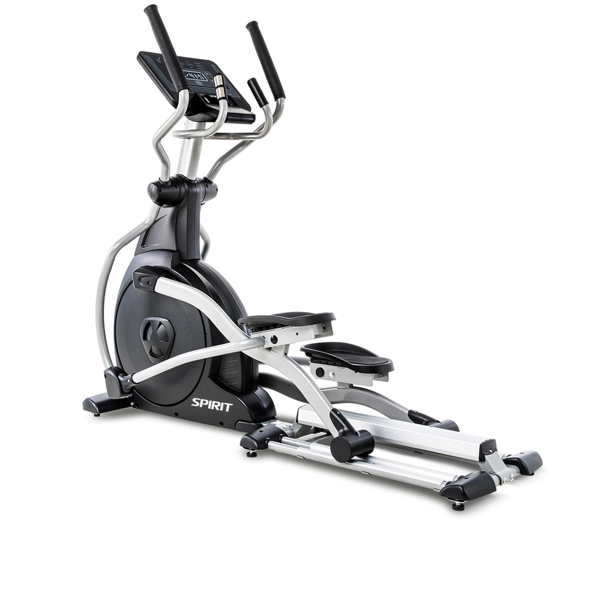 Spirit Fitness CE800 light commercial grade self-powered cordless elliptical with LCD screen and heart rate hand sensors