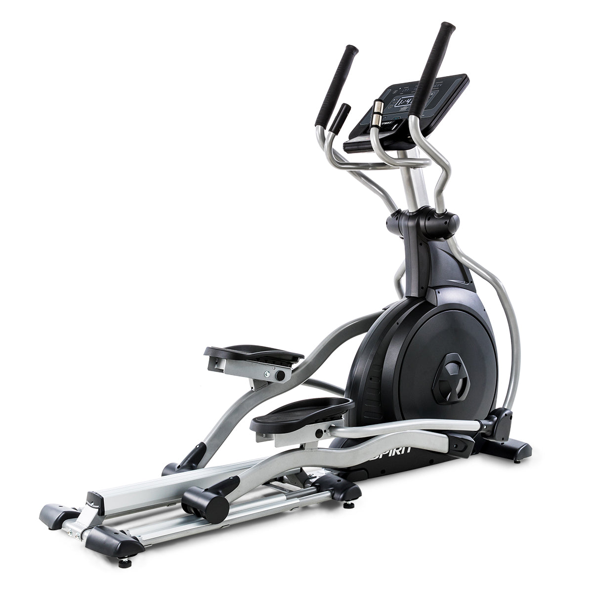 Spirit Fitness CE800 light commercial grade self-powered cordless elliptical with LCD screen and heart rate hand sensors