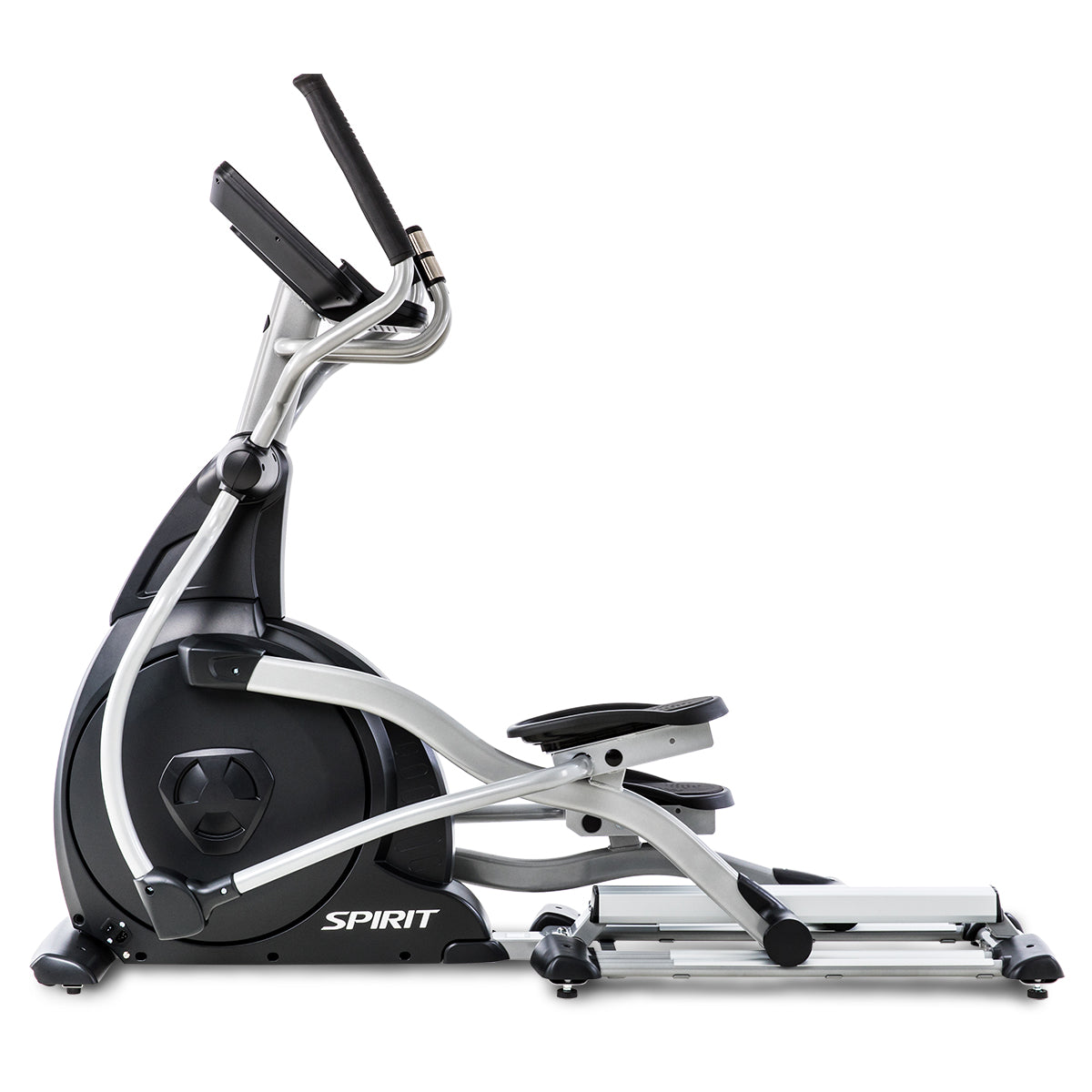 Spirit Fitness CE800 light commercial grade self-powered cordless elliptical with LCD screen and heart rate hand sensors