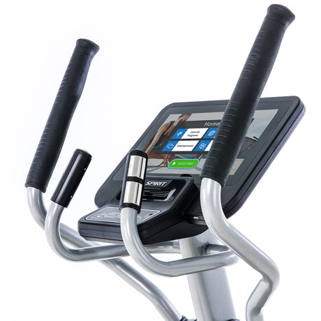 Spirit Fitness CE800ENT light commercial grade elliptical with interactive touchscreen and heart rate hand sensors