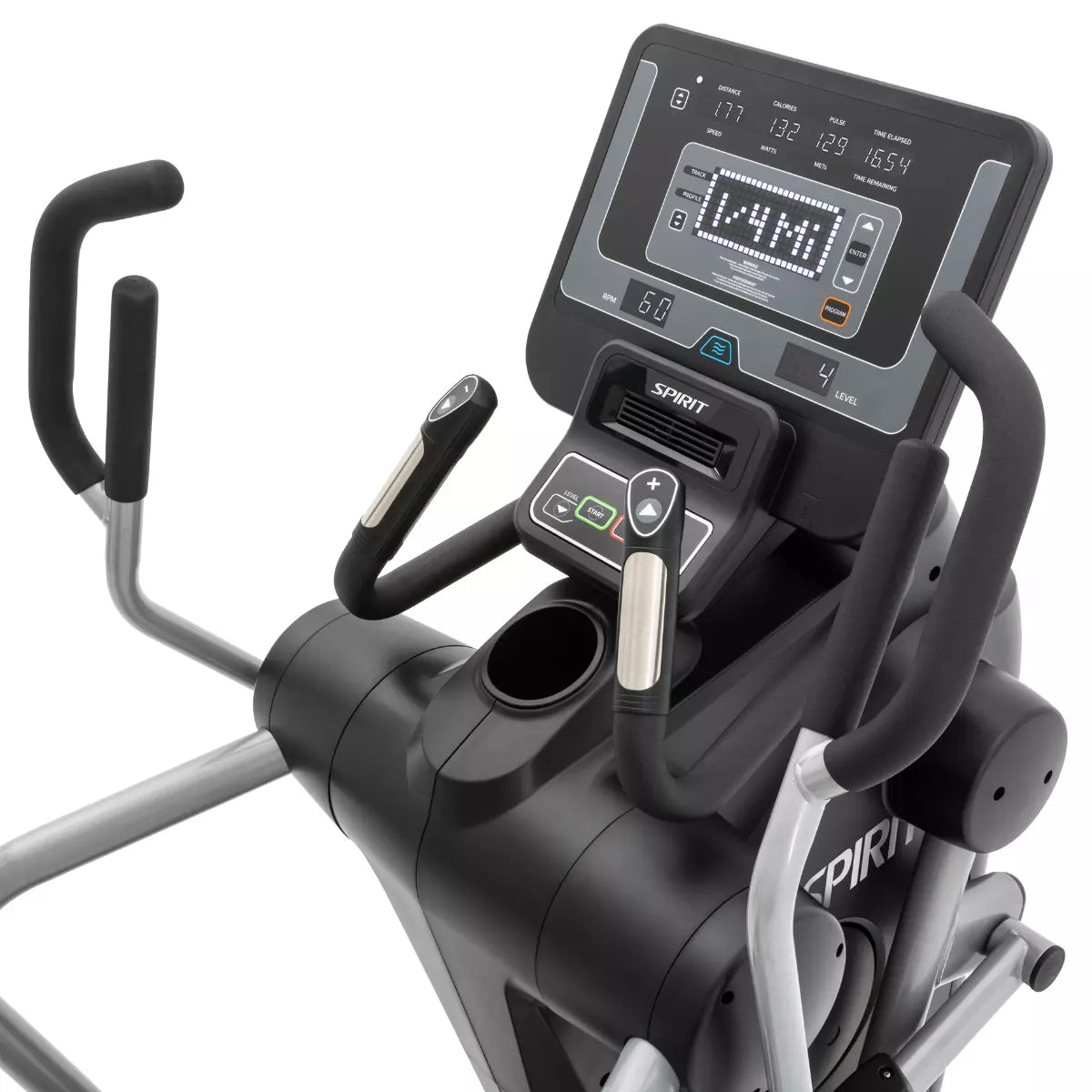 Spirit Fitness CES880 commercial grade suspension elliptical cardio machine with cooling fan and LED display