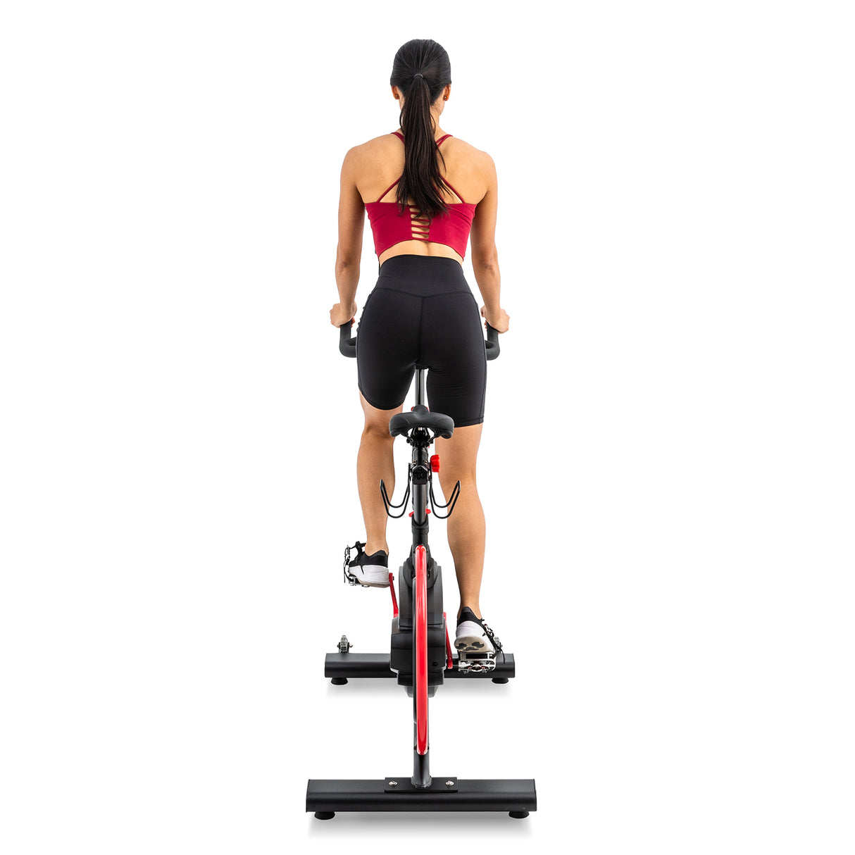 Spirit Fitness CIC850 commercial grade indoor spin cycle bike with LCD display and water bottle holder