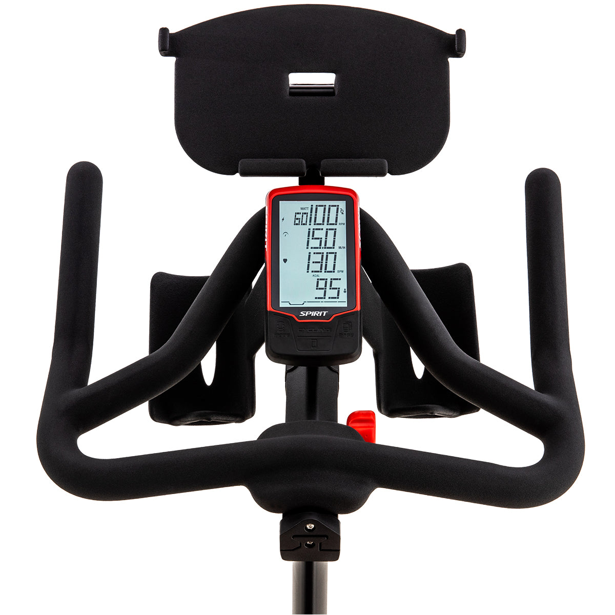 Spirit Fitness CIC850 commercial grade indoor spin cycle bike with LCD display and water bottle holder