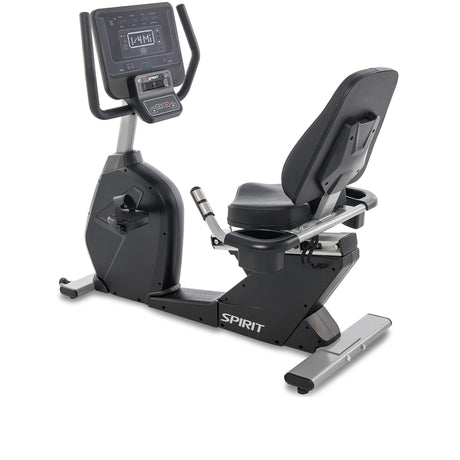 Cordless Spirit Fitness CR800 light commercial recumbent bike with LED display