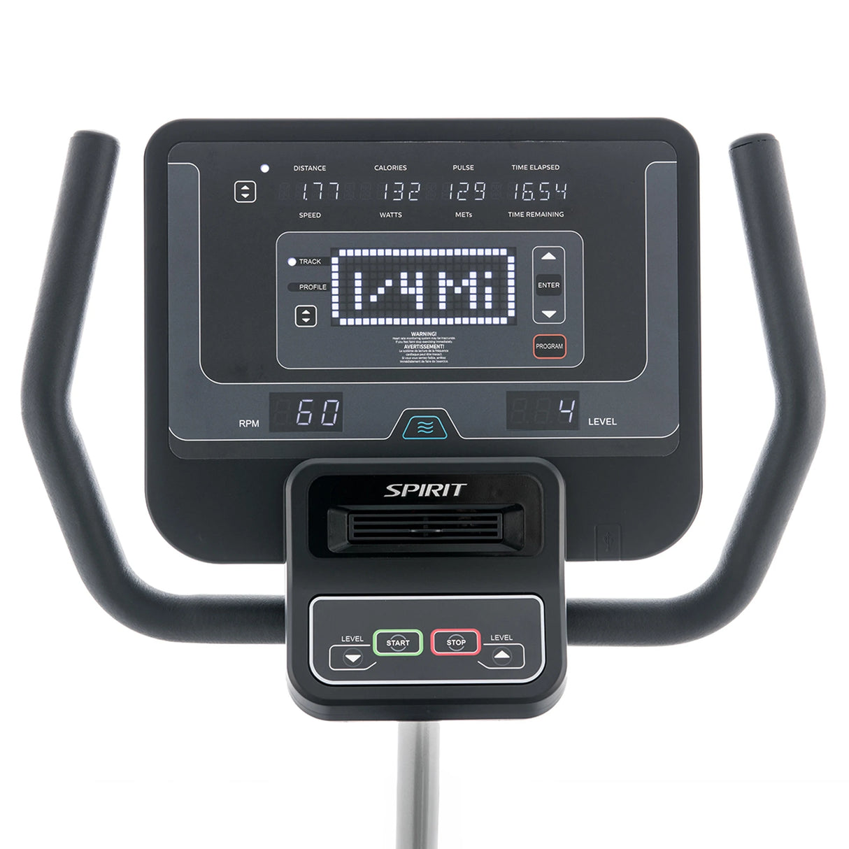 Cordless Spirit Fitness CR800 light commercial recumbent bike with LED display