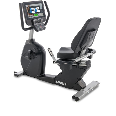 Spirit Fitness CR800 ENT recumbent bike with interactive touchscreen display
