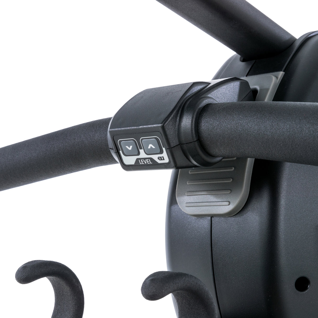 Spirit Fitness CRW800 light commercial rower with LCD display and adjustable resistance buttons on oar handle